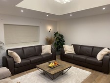 One Natuzzi Leather Sofa, 3