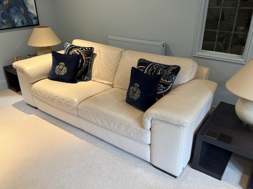 Natuzzi beige cream leather - natuzzi,