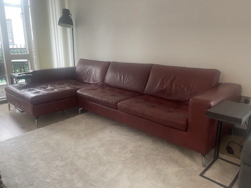Natuzzi dark red leather - dark,