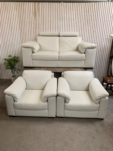 Natuzzi white leather - leather, lounge