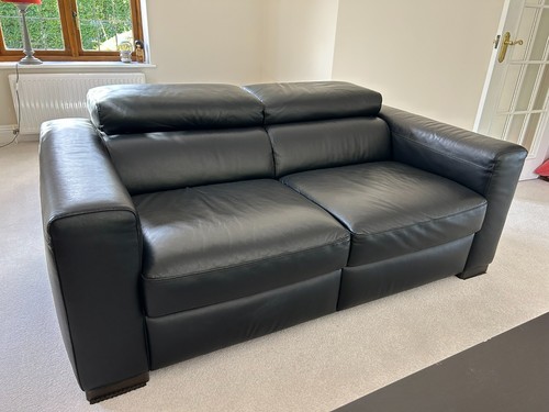 Natuzzi black italian leather - italian,