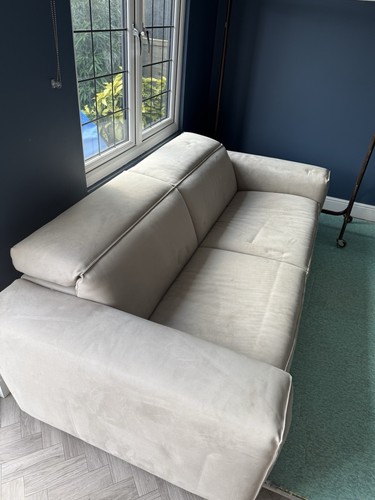 Natuzzi beige suede sofa - beige,