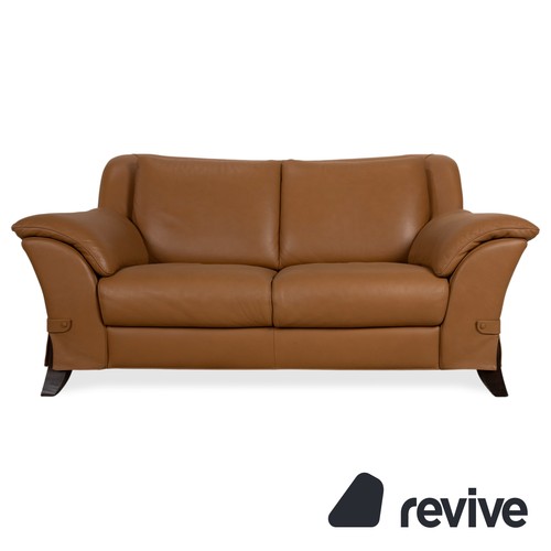 Natuzzi leather seater brown - natuzzi, 2-seater
