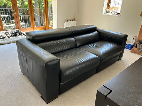 Natuzzi black leather recliner - natuzzi,