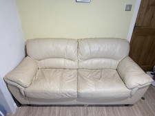 Natuzzi Cream Leather Sofa